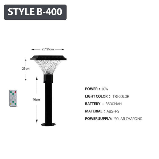 Solar Powered 3-Color Light Sensor Outdoor Wall Lamp, Remote Control Waterproof Villa Balcony & Courtyard Garden Light