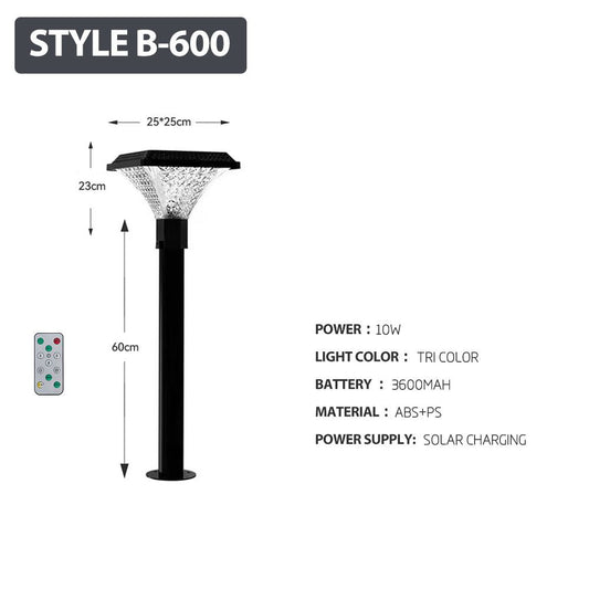 Solar Powered 3-Color Light Sensor Outdoor Wall Lamp, Remote Control Waterproof Villa Balcony & Courtyard Garden Light