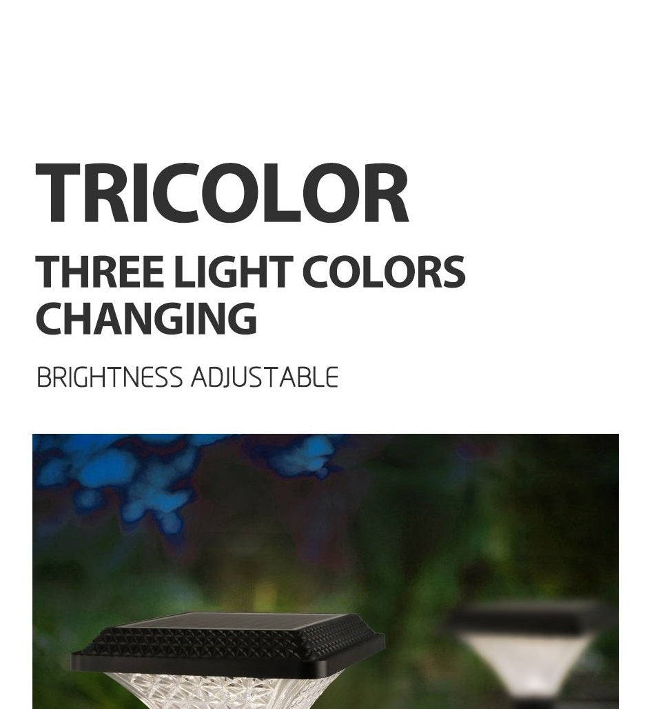 Solar Powered 3-Color Light Sensor Outdoor Wall Lamp, Remote Control Waterproof Villa Balcony & Courtyard Garden Light