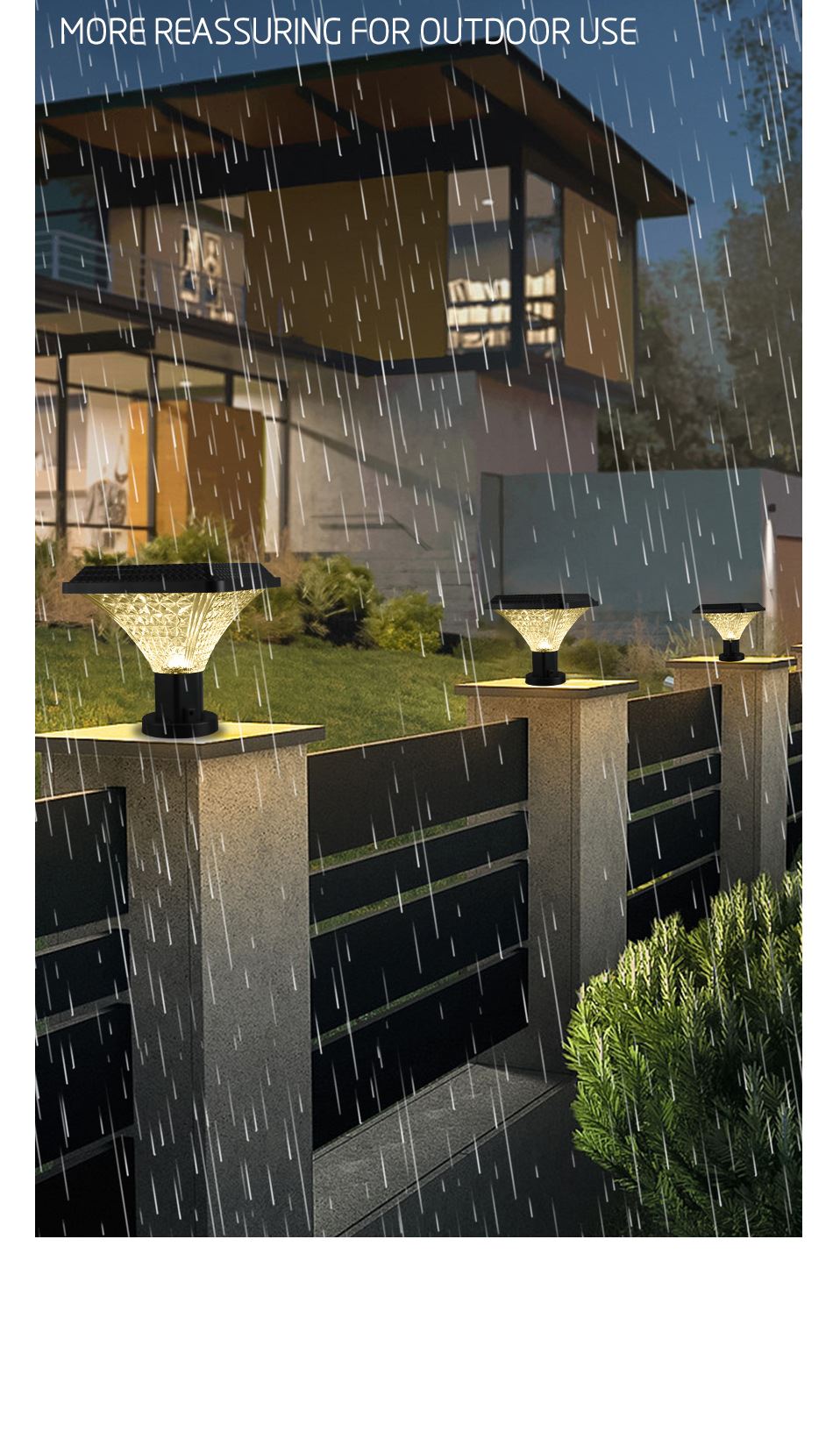 Solar Powered 3-Color Light Sensor Outdoor Wall Lamp, Remote Control Waterproof Villa Balcony & Courtyard Garden Light