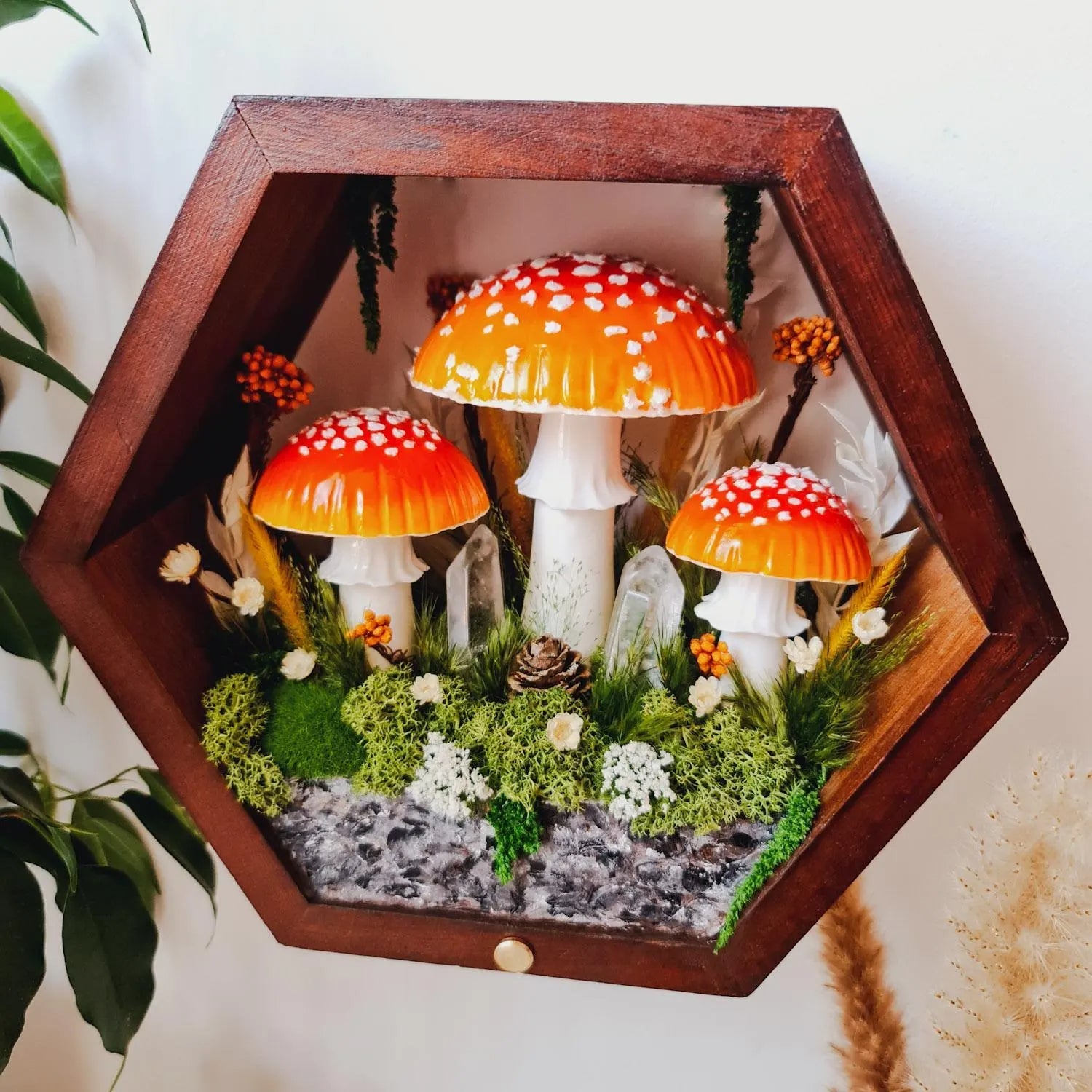 Handmade Mushroom Night Light – Whimsical Fairy Tale Diorama, USB Rechargeable LED
