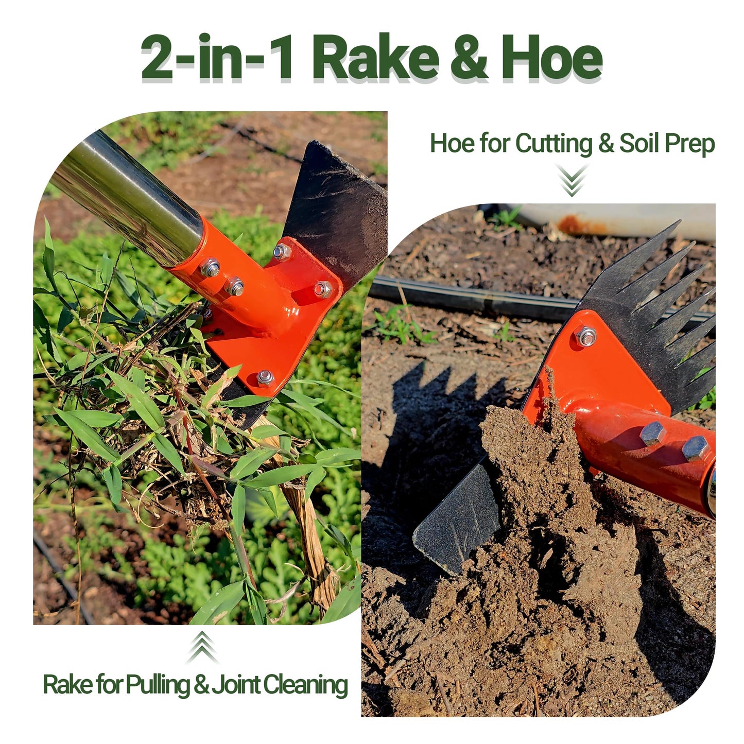 2-in-1 Garden Hoe & Weed Puller Tool – One Tool for Weeding & Soil Prep
