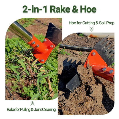 2-in-1 Garden Hoe & Weed Puller Tool – One Tool for Weeding & Soil Prep