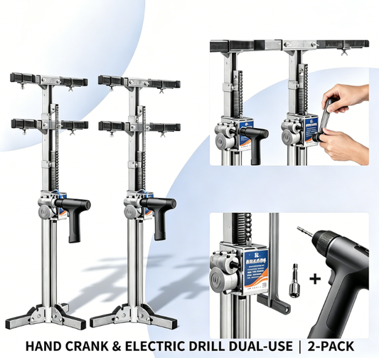 2-Pack 440lbs Electric Cabinet Lift Jack with 2 Drills – 70.8" Extendable, 28°–90° Adjustable, Manual Backup