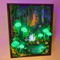 3D LED Mushroom Painting – Fantasy Forest Diorama, USB Rechargeable